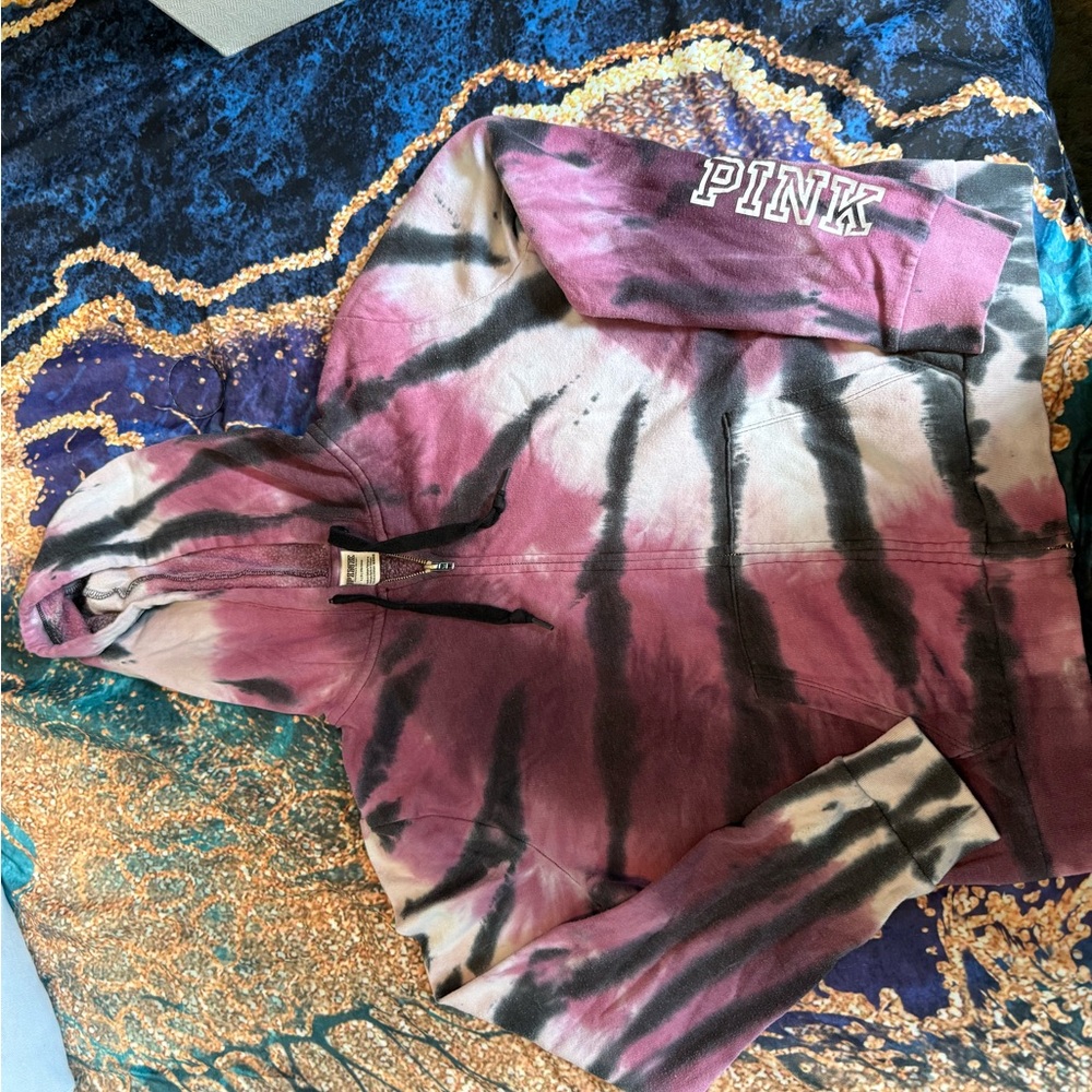 Victoria’s Secret Pink Tie-Dye Zip-Up Hoodie